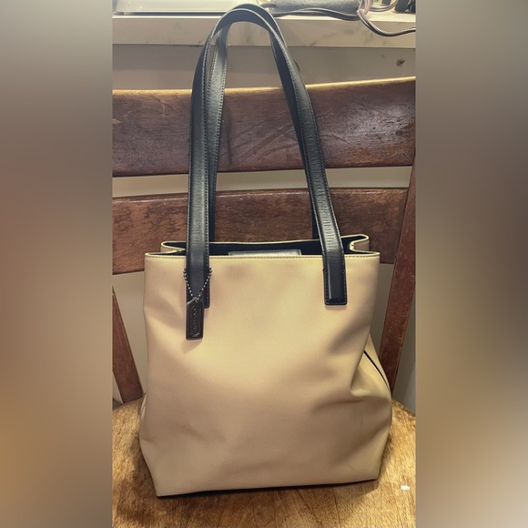 Coach Handbags - Tan and Black Coach Purse
